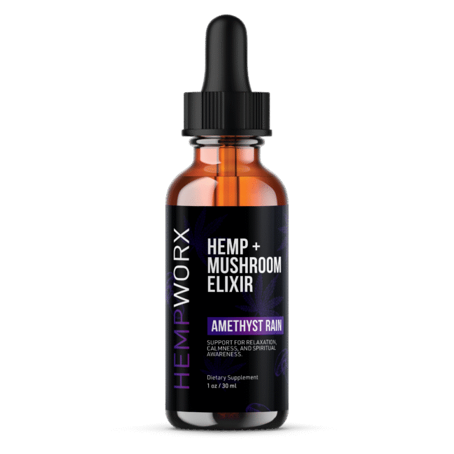 HempWorx Amethyst Rain – Hemp + Mushroom Elixir for Relaxation