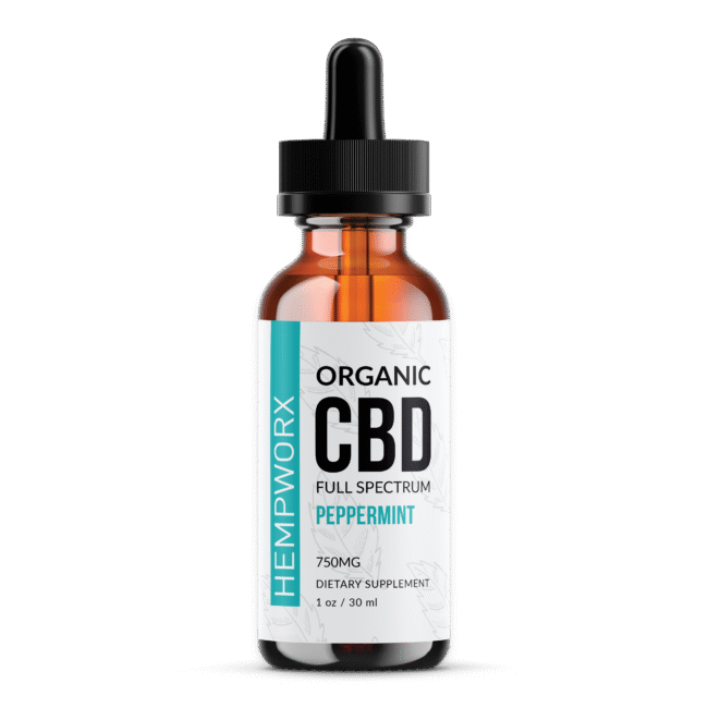 HempWorx Organic Full Spectrum CBD Oil – Peppermint Flavor (750mg)