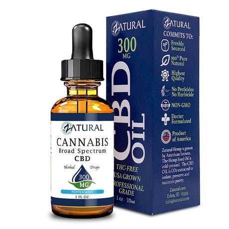 Zatural Peppermint CBD Oil Drops – Broad Spectrum THC Free